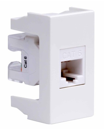 Розетка RJ-45 Viva 1 модуль кат.6A белая (45058). Розетка компьютерная экранированная с одним разъёмом. ДКС в Майкопе