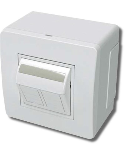 Коробка в сборе с 2 розетками RJ45, кат.5е, белая (10656): Коробка в сборе в Майкопе