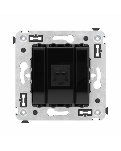 Розетка RJ-45 в стену, кат.6E, Avanti, одинарная, черный квадрат (4402693). Розетка компьютерная. ДКС в Майкопе