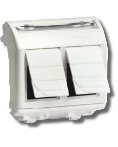 Розетка RJ-45 Brava 2 модуля белая (76459B): Розетка компьютерная с двумя разъёмами в Майкопе