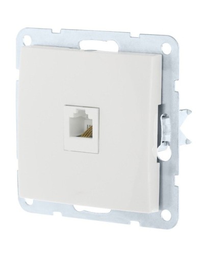 Розетка RJ-45 кат. 5е с накладкой, белый LK60 (866104-1). Розетка компьютерная. Экопласт в Майкопе