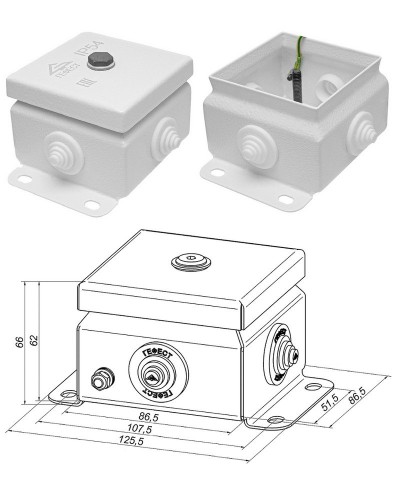 КМ IP55-0808 (без DIN рейки). Коробка монтажная электротехническая. Гефест в Майкопе
