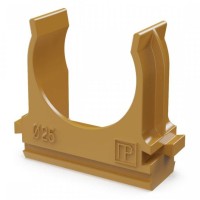 Крепёж-клипса для труб АБС-пластик бук D25 (100 шт) (PR13.0047). Крепление для труб ПВХ. Промрукав