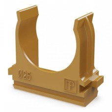 Крепёж-клипса для труб АБС-пластик бук D25 (100 шт) (PR13.0047). Крепление для труб ПВХ. Промрукав