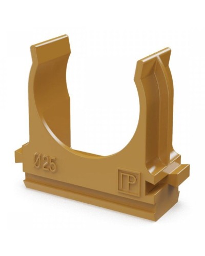 Крепёж-клипса для труб АБС-пластик бук D25 (100 шт) (PR13.0047). Крепление для труб ПВХ. Промрукав в Майкопе
