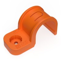 Крепеж-скоба пл, од, пр.мон.аф, оран.пэ D25 (50 шт) (Промрукав) (PR13.1176). Крепеж-скоба пластиковая односторонняя для прямого монтажа. Промрукав