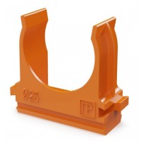 Крепёж-клипса для труб АБС-пластик оранжевая D25 (100 шт) (PR13.0065). Крепление для труб ПВХ. Промрукав