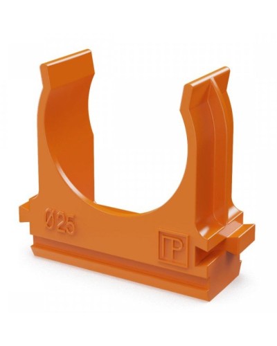 Крепёж-клипса для труб АБС-пластик оранжевая D25 (100 шт) (PR13.0065). Крепление для труб ПВХ. Промрукав в Майкопе