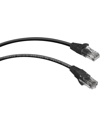 PC-UTP-RJ45-Cat.5e-1m-BK (7676c), чёрный. Патч-корд медный. CABEUS в Майкопе