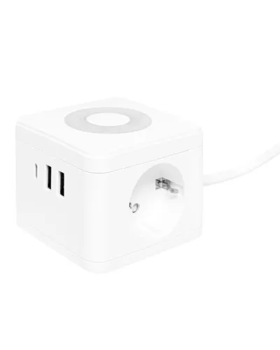Удлинитель Куб 2 гнезда 2USB 2,4А+Type C + Ночник 1,3 метра 1мм2. Удлинитель Куб. EKF в Майкопе
