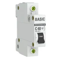 Автоматический выключатель 1P 40А (C) 4,5кА ВА 47-29 Basic (mcb4729-1-40C). Автоматический выключатель. EKF