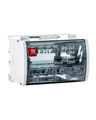 Шина нулевая в корпусе 2х7 (sn0-2х7). Шина нулевая в корпусе. EKF в Майкопе