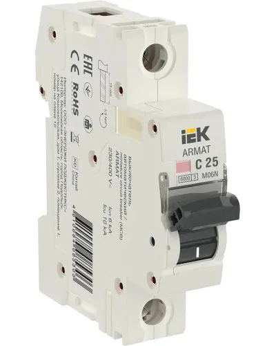 M06N 1P C 25А 6кА ARMAT (AR-M06N-1-C025). Автоматический выключатель. IEK в Майкопе