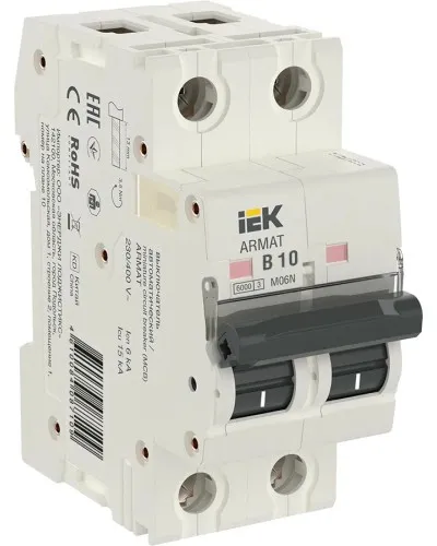 M06N 2P B 10А 6кА ARMAT (AR-M06N-2-B010). Автоматический выключатель. IEK в Майкопе