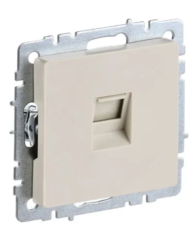 Розетка RJ45 РК10-БрКр кат.5E бежевый BRITE (BR-K10-1-K10). Розетка компьютерная. IEK в Майкопе