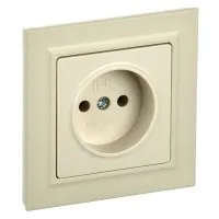 Розетка без з/к в сборе РСР10-1-0-БрКр бежевый BRITE (BR-R10-10-K10-F). Розетка без заземления без защитных шторок. IEK