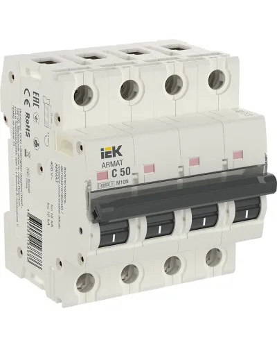 M10N 4P C 50А 10кА ARMAT (AR-M10N-4-C050). Автоматический выключатель. IEK в Майкопе
