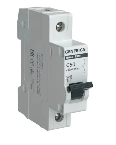 GENERICA ВА47-29М 1P C 50А 4,5кА (MVA21-1-050-C-G). Автоматический выключатель. IEK в Майкопе