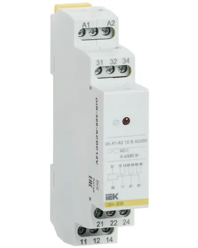 Реле промежуточное модульное OIR 3 контакта 8А 230В AC (OIR-308-AC230V). Реле промежуточное модульное. IEK в Майкопе