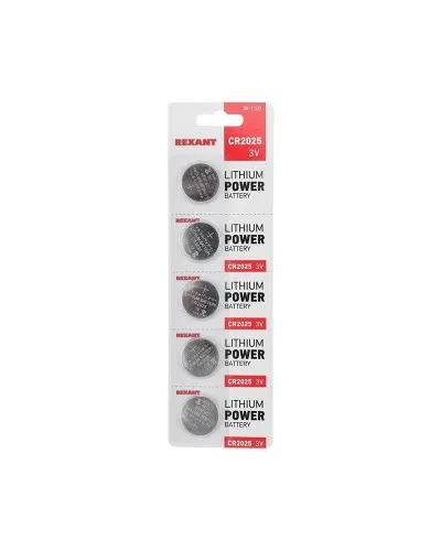 Литиевые батарейки CR2025 3 V 160 mAh (30-1107). Элемент питания. Rexant в Майкопе