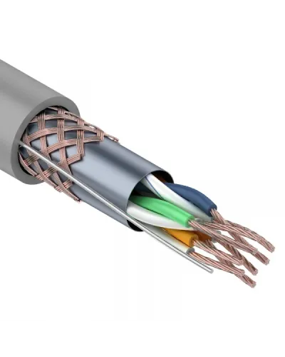 SF/UTP, CAT 5e, PVC, 4PR, 24AWG, INDOOR, STRANDED, серый, 305м, REXANT (01-0343). Кабель «витая пара» (LAN) для структурированных систем связи. Rexant в Майкопе