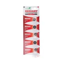 Литиевые батарейки CR1216 3 V 25 mAh REXANT (30-1101). Элемент питания. Rexant