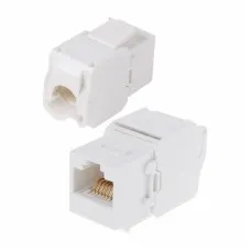Модуль Keystone Jack RJ-45(8P8C) UTP, CAT 6, тип 180 градусов, самозажимной, белый REXANT (05-1052): Модуль Keystone Jack
