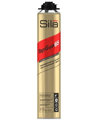 Пена монтажная Sila Pro TopGun 65, 875 мл. Пена монтажная. Sila в Майкопе