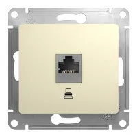 Glossa розетка RJ45 1-местная, кат. 5Е, скрытой установки, механизм, бежевый (GSL000281K). Розетка компьютерная. Systeme Electric
