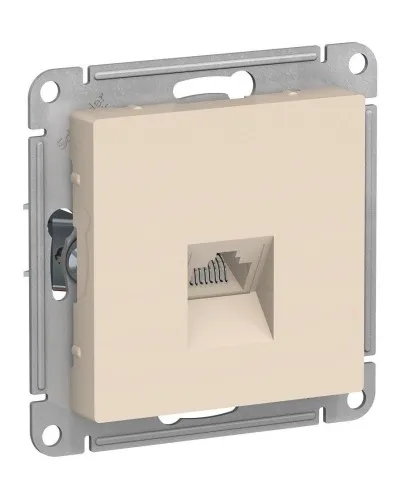 AtlasDesign розетка RJ45, кат. 5Е, 1-местная, скрытой установки, механизм, бежевый (ATN000283). Розетка компьютерная. Systeme Electric в Майкопе