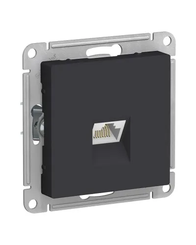 AtlasDesign розетка RJ45, кат. 5Е, 1-местная, скрытой установки, механизм, карбон (ATN001083). Розетка компьютерная. Systeme Electric в Майкопе