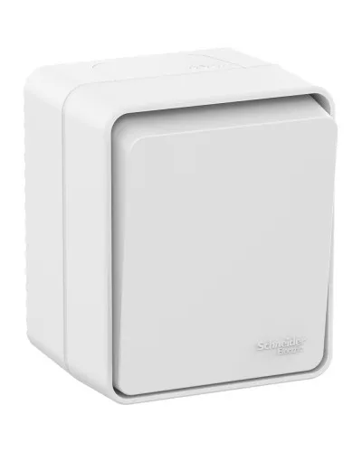 AtlasDesign PROFI54 выключатель 1-клавишный, открытой установки, белый (ATN540111). Выключатель. Systeme Electric в Майкопе