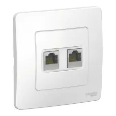 BLANCA розетка RJ45, 2-местная, кат. 5Е, скрытой установки, белый (BLNIS045451). Розетка компьютерная. Systeme Electric