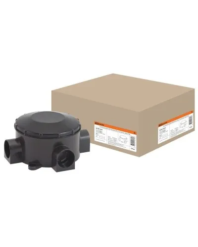 Распаячная коробка ОП D80х35мм, IP42, 3-х рожковая, черная TDM (SQ1401-4044). Распаячная коробка ОП. TDM ЕLECTRIC в Майкопе