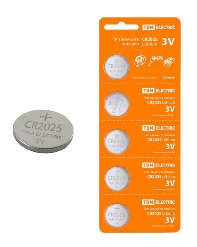 CR2025 Lithium 3V BP-5 TDM (SQ1702-0028). Элемент питания. TDM ЕLECTRIC в Майкопе