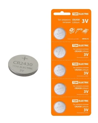 CR2430 Lithium 3V BP-5 TDM (SQ1702-0030). Элемент питания. TDM ЕLECTRIC в Майкопе