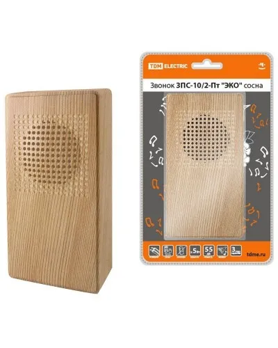 ЗПС-10/2-Пт ЭКО сосна, птичка, без кнопки, AC 230V (SQ1901-0026). Звонок проводной. TDM ЕLECTRIC в Майкопе