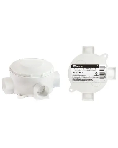 Распаячная коробка ОП D80х35мм, IP42, 3-х рожковая, белая TDM (SQ1401-4014). Распаячная коробка ОП. TDM ЕLECTRIC в Майкопе