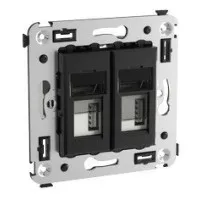 Розетка USB в стену Avanti черный квадрат (4402543). Розетка USB. ДКС