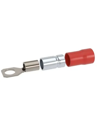 Наконечник НКИ 0,25-1,5 М5 (D5,3мм) с отверстием под винт (100 шт) (2A5P-DS-PVC). Наконечник с отверстием под винт и изолированным фланцем ПВХ, двойная гильза. ДКС в Майкопе