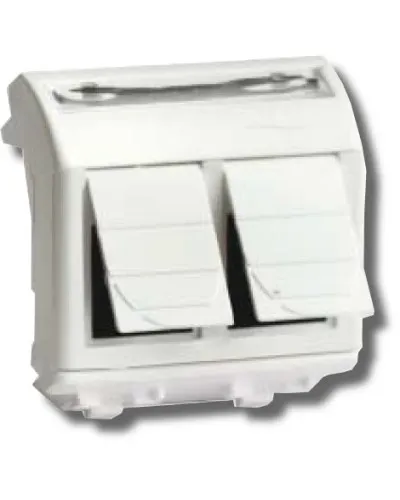 Розетка RJ-45 Brava 2 модуля белая (76656B): Розетка компьютерная с двумя разъёмами в Майкопе