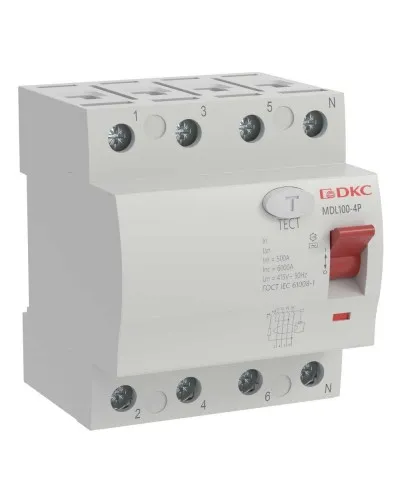 YON MAX MDL100 ВДТ, 4P, 30mA, 63A, АС (MDL100-4P2-63-AC). Автоматический выключатель дифференциальный (УЗО). ДКС в Майкопе