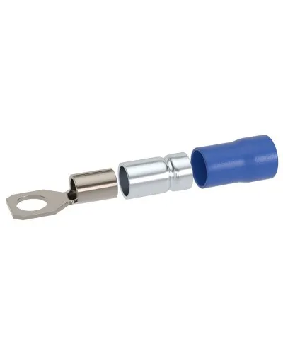 Наконечник НКИ 1,5-2,5 М4 (D4,3мм) с отверстием под винт (100 шт) (2B4P-DS-PVC). Наконечник с отверстием под винт и изолированным фланцем ПВХ, двойная гильза. ДКС в Майкопе