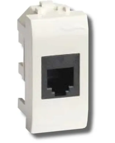 Розетка RJ-45 Brava 1 модуль белая (76654B): Розетка компьютерная с одним разъёмом в Майкопе