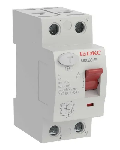 YON MAX MDL100 ВДТ, 2P, 10mA, 25A, АС (MDL100-2P1-25-AC). Автоматический выключатель дифференциальный (УЗО). ДКС в Майкопе