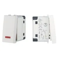 Переключатель с двух мест, с индикатором 45х22,5мм, белый LK45 (850404-1). Переключатель с двух мест (схема 6L). Экопласт