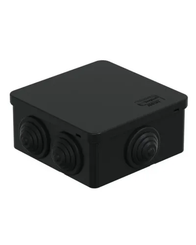 Коробка JBS101 100х100х55, 6 вых., IP55, черная (44037BL-1). Коробка монтажная. Экопласт в Майкопе