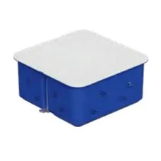 Коробка распределительная с крышкой для г/к 100х100х50, синий (44667). Коробка распределительная с крышкой с металлическими лапками. Экопласт