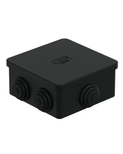 Коробка JBS080 85х85х40, 6 вых, IP44, черная (44006BL-1). Коробка монтажная. Экопласт в Майкопе