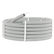 Труба ПП HF тяжелая D50, серая (61150HF-GR): Труба гофрированная, с зондом, не распространяющая горение, без галогена